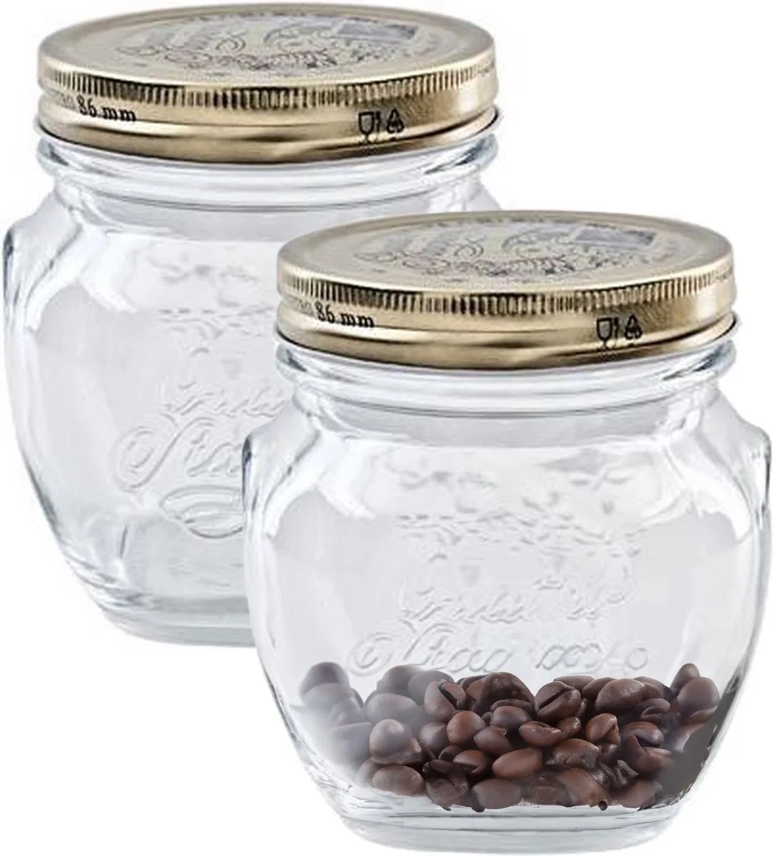 Weckpot/inmaakpot - 2x - met schroefdeksel - 500 ml van Bormioli Rocco in Transparant – productfoto