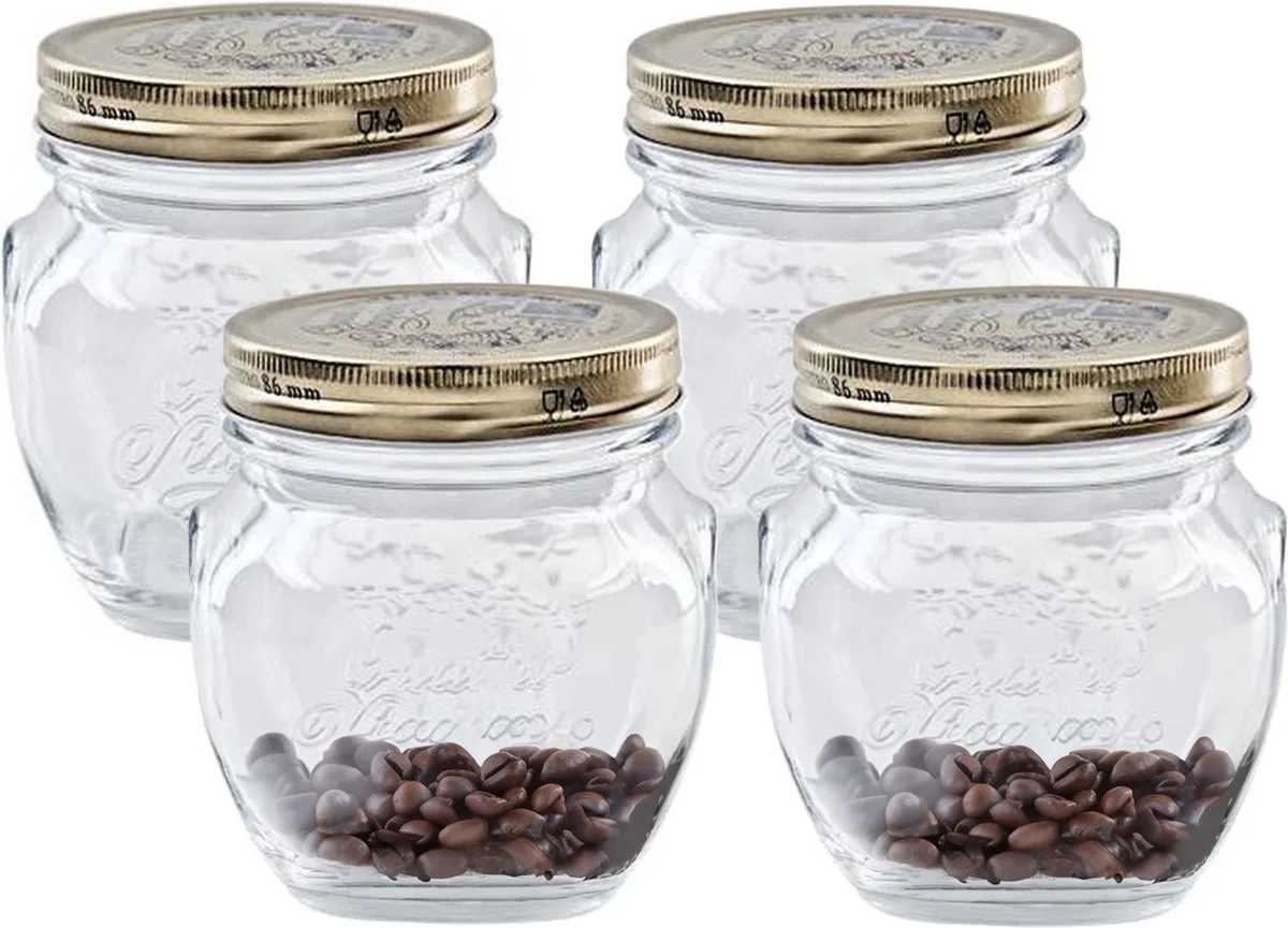 Weckpot/inmaakpot - 4x - met schroefdeksel - 500 ml van Bormioli Rocco in Transparant – productfoto