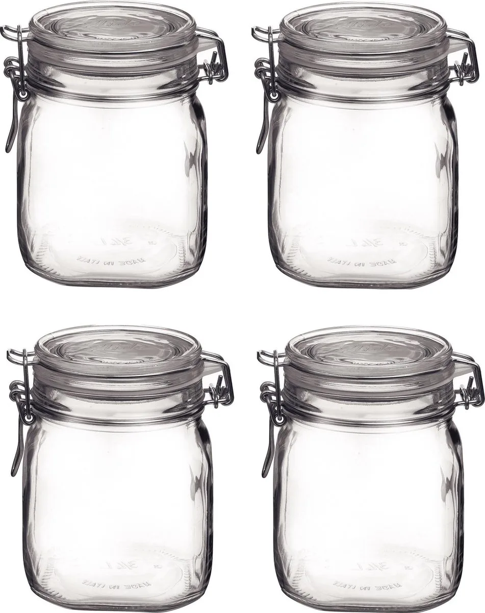 Weckpot/inmaakpot - 8x - 750 ML - glas - met beugelsluiting - luchtdicht - 10 x 13 cm van Bormioli Rocco in Transparant – productfoto