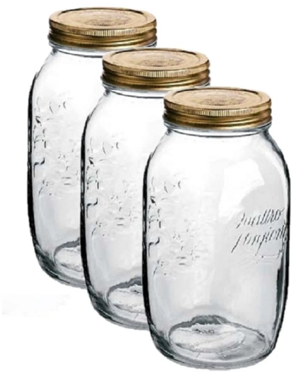 Weckpot/inmaakpot - Pakket van 10x stuks - 1,5 Liter - glas - met draaideksel - 21 x 10 cm van Bormioli Rocco in Transparant – productfoto
