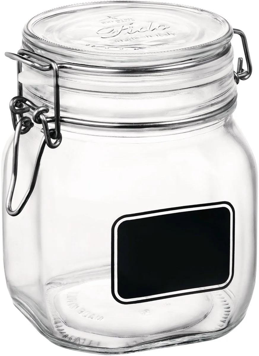 Weckpot Krijt Fido 11 x 11 cm / 750 ml de Bormioli Rocco en Noir – photo produit