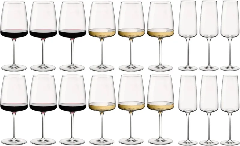Wijnglazen Nexo - Set van 18 - Modern Design Kristalglas - Elegant en Verfijnd - Ideaal voor Feestelijke Gelegenheden de Bormioli Rocco en Transparent – photo produit