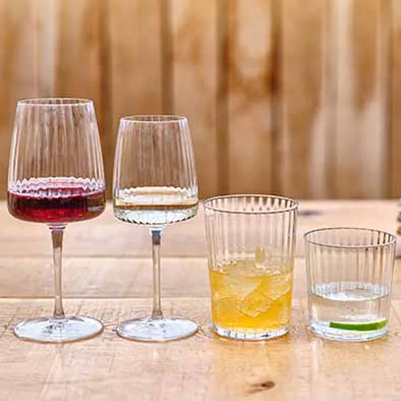 Witte Wijnglazen Exclusiva Geribbelde Wijnglazen 374ml 4 Wijnglazen från Bormioli Rocco i Transparent – produktbild
