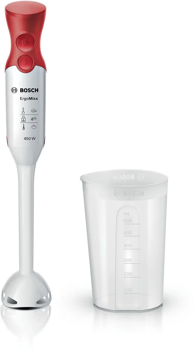ErgoMixx MSM64010 - Staafmixer - 450 Watt von Bosch in Rot – Produktfoto