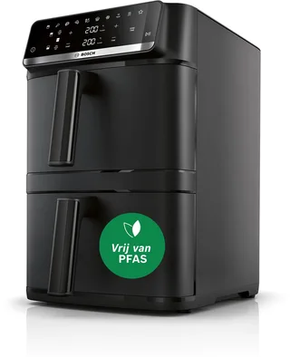 MAFD661B0 XXL Airfryer - Serie 6 - 12L - 2x6L - Dubbele mand - Ontdooifunctie - Warmhoudfunctie - Tot 8 personen van Bosch in Zwart – productfoto 1 van 2