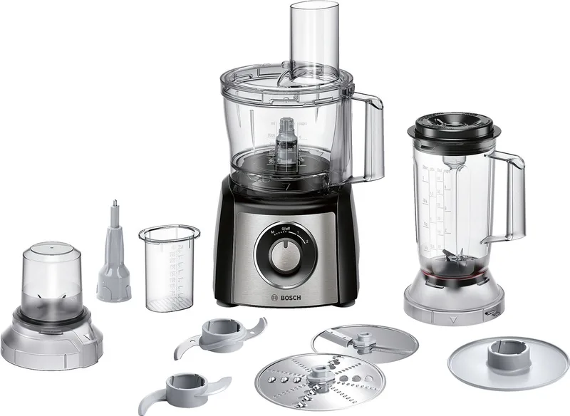MCM3531M MultiTalent 3 - Keukenmachine - 800W - Foodprocessor - Veiligheidsdeksel - Zwart/RVS by Bosch in Black – product photo