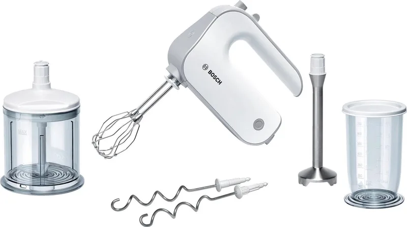 MFQ4080 Handmixer set - Incl staafmixervoet en hakmolen - 450W by Bosch in White – product photo