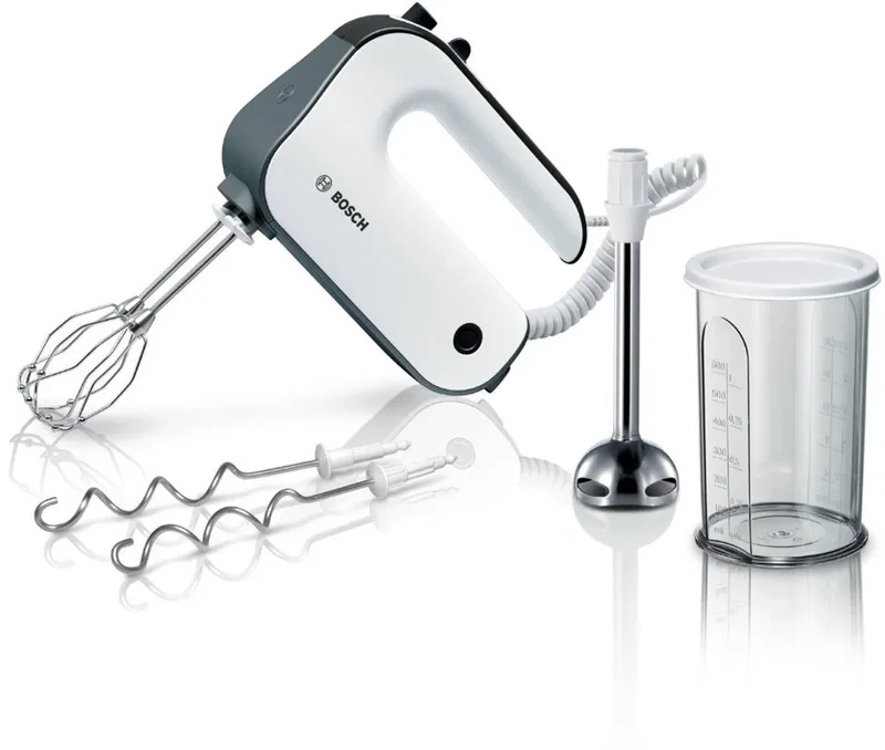 MFQ49700 - Handmixer - 850W - Wit/donkergrijs by Bosch in Wit met staafmixervoet – product photo