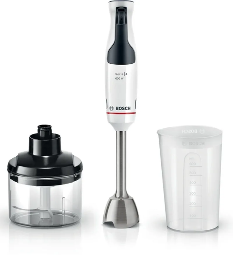 MSM4W220 ErgoMaster - Staafmixer - 600W - Inclusief Hakmolen - Wit/Donkergrijs by Bosch in White – product photo