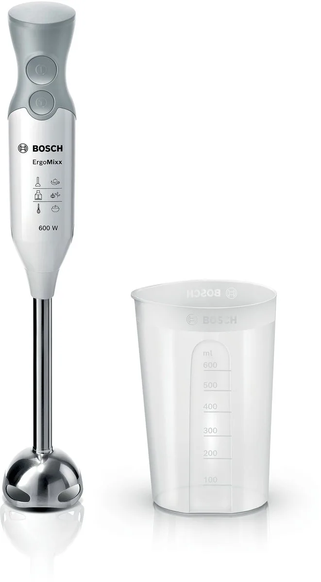 MSM66110 ErgoMixx - Staafmixer - 600W - Inclusief maatbeker - Wit/Grijs von Bosch in Weiß – Produktfoto