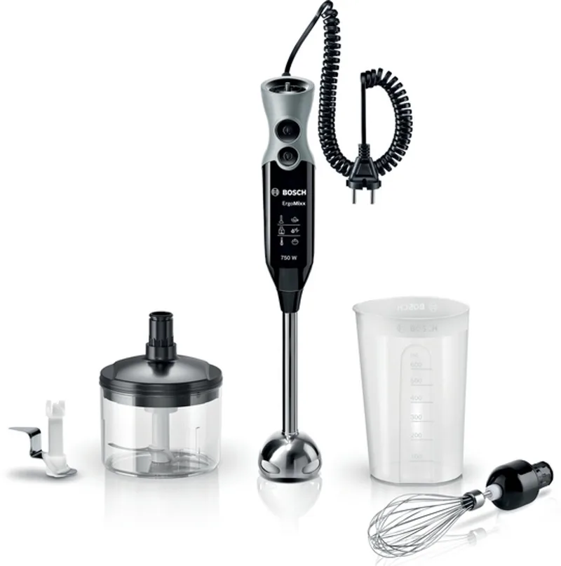 MSM67170 ErgoMixx - Staafmixer - ijscrusher - 750W - Zwart by Bosch in Rvs – product photo