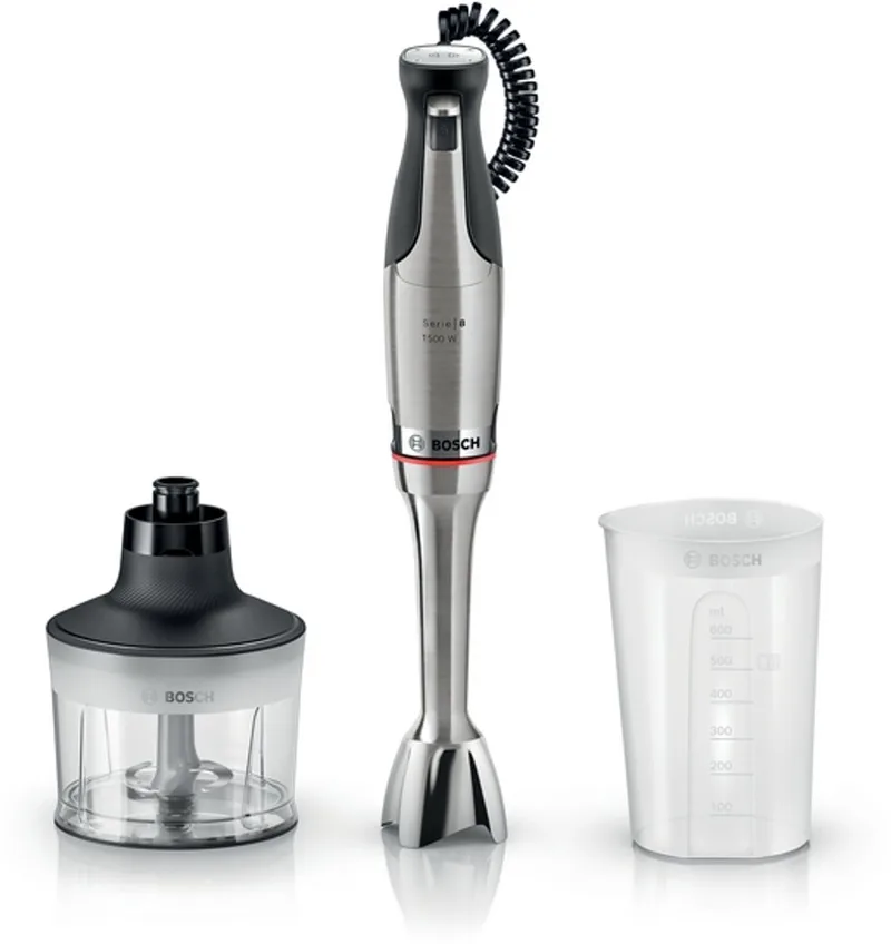 MSM8M930 ErgoMaster Serie 8 - Staafmixer 1500W – Inclusief maatbeker en hakmolen by Bosch in Rvs – product photo