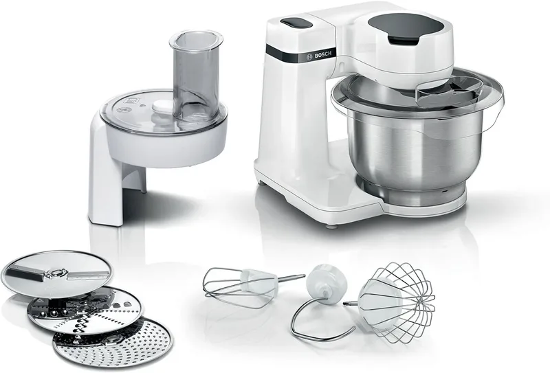 MUM Serie 2 - MUMS2EW01 - Keukenmachine - 700W - 3,8L - 3 Snijschijven de Bosch en Blanc – photo produit