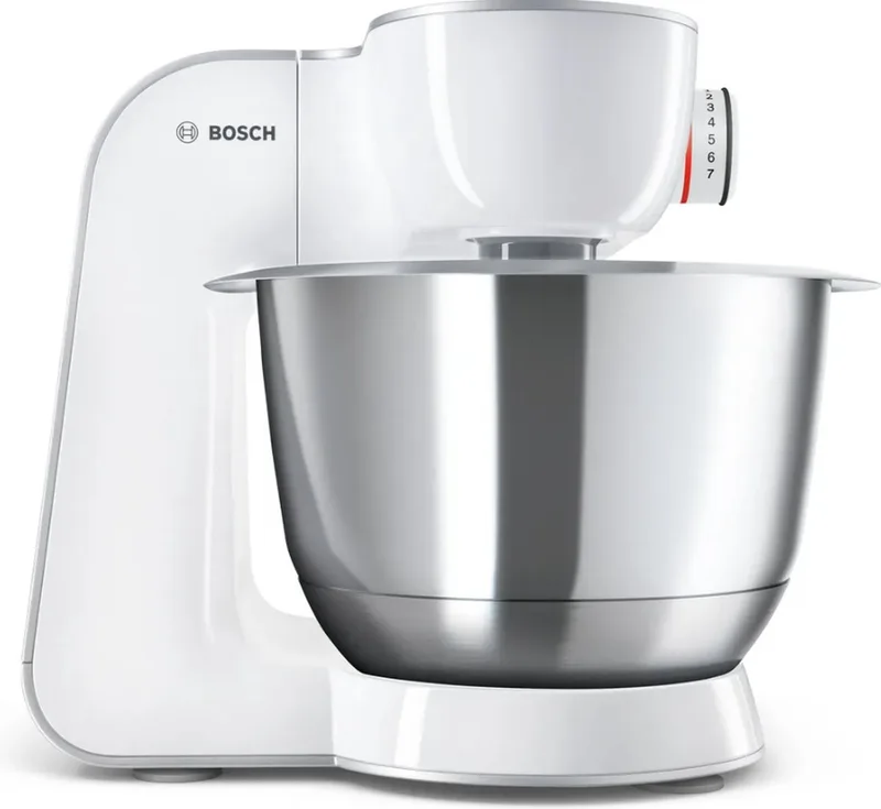 MUM5 - MUM58200 - Keukenmachine - 1000W - Keukenrobot - Keukenmixer - Mixer met Mengkom - 3.9L - Wit/Zilver by Bosch in White – product photo