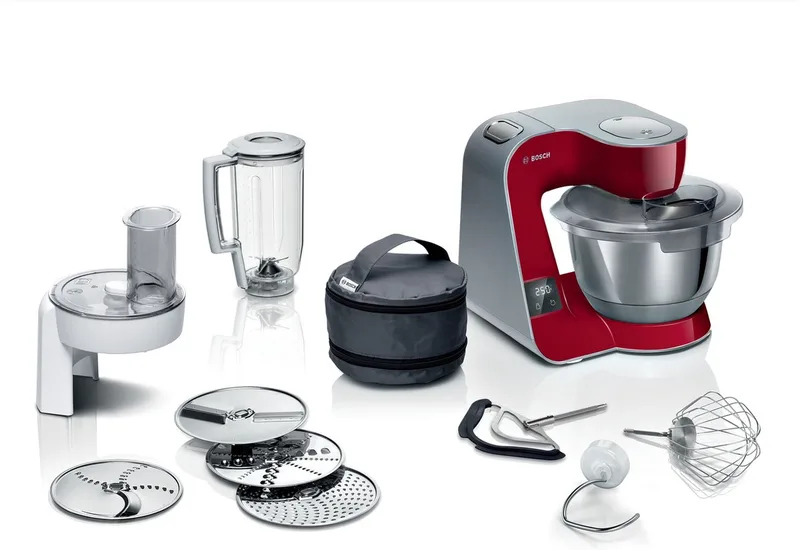 MUM5 - MUM5X720 - Keukenmachine - 1000W - 3,9L - Met Weegschaal en Timer fra Bosch i Rød – produktbillede