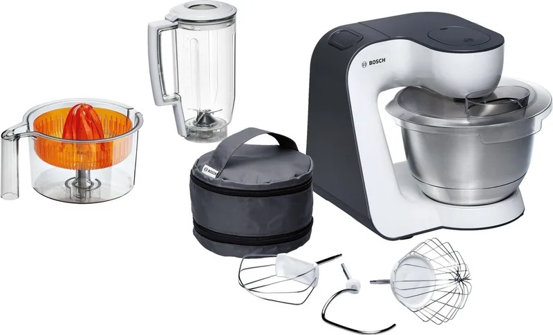MUM50123 Keukenmachine - MUM5 - Wit zwart by Bosch in Zilvergrijs – product photo