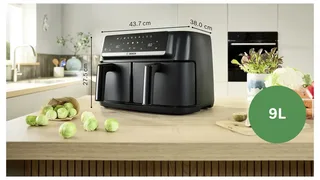 Serie 4 MAFD440B0 - Airfryer - Dubbele mand - 9L - 2500W de Bosch en Noir – photo produit 2 sur 2