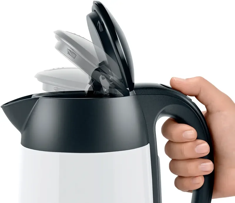 TWK3P421 - DesignLine Waterkoker - 1.7L - 2400W - Wit/Zwart van Bosch in Zwart, Wit – productfoto 2 van 3