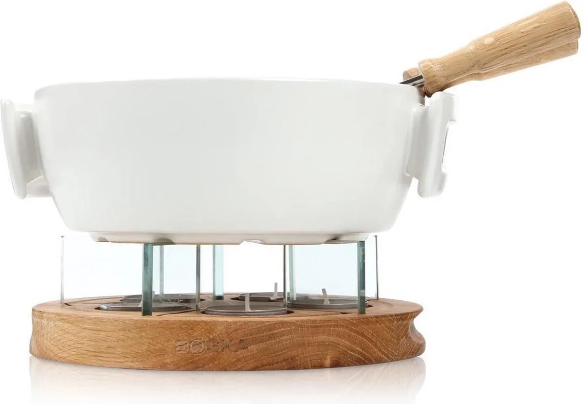 Candlelight Fondue Twinkle - Voor 1.200 gram Kaasfondue - 1,6 liter van Boska in Bruin, Zilver, Wit – productfoto