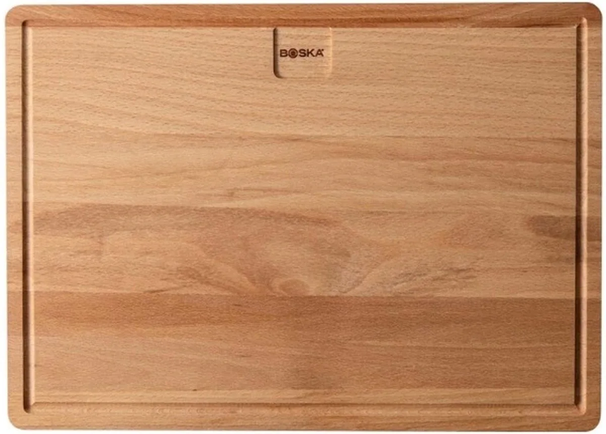 Dining Board Amigo L - Beukenhouten Serveerplank - Dinerbord met opvanggeul - 39 cm van Boska in Bruin – productfoto