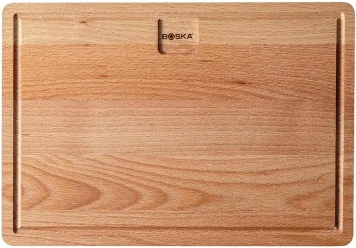 Dining Board Amigo M - Beukenhouten Serveerplank - Dinerbord met opvanggeul - 33 cm fra Boska i Brun – produktbillede