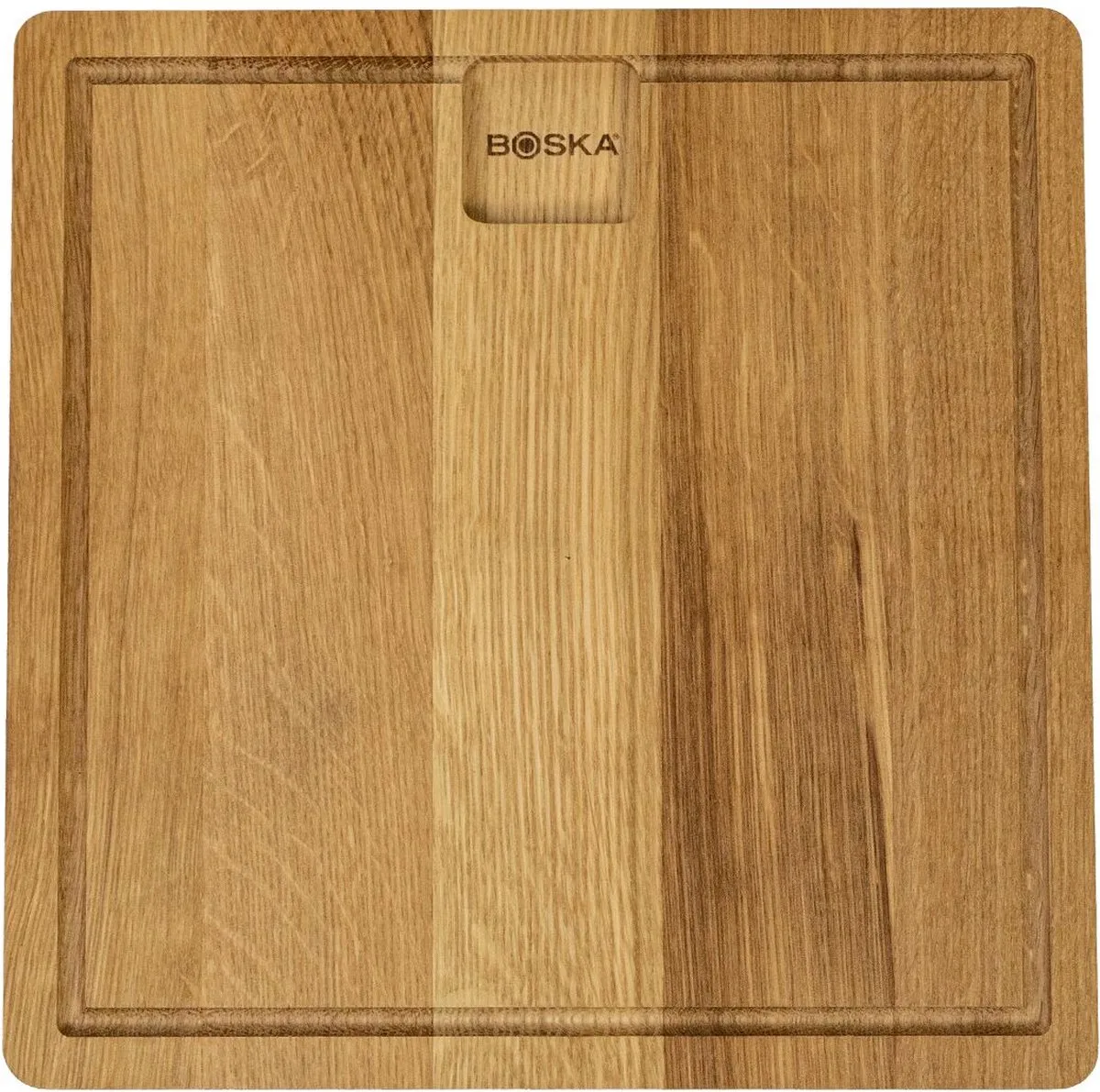 Dining Board Friends S - Eikenhouten Serveerplank - Dinerbord met opvanggeul - 23 cm by Boska in Brown – product photo