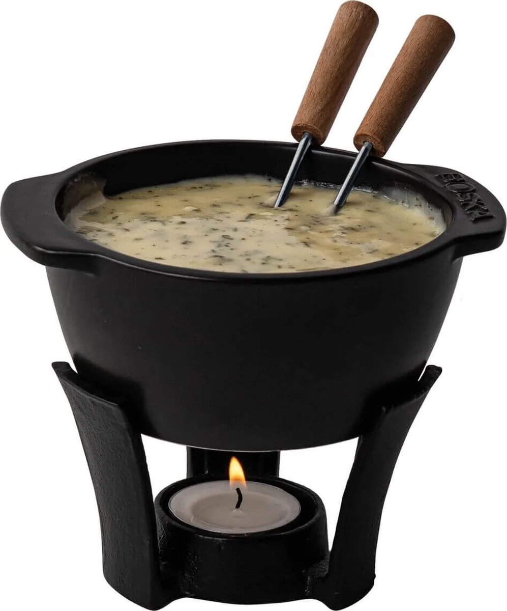 Fondueset Party Mini - Fonduepan - Voor kaasfondue & saus - 300 ml van Boska in Zwart – productfoto