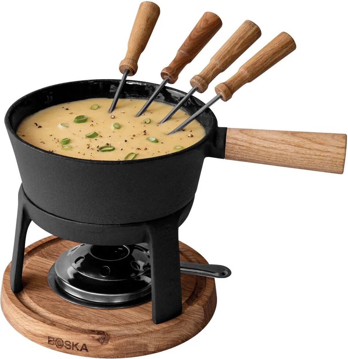 Fondueset Pro - Fonduepan - Kaasfondue - voor Iedere Kookplaat - 1,2 L van Boska in Bruin, Zwart – productfoto