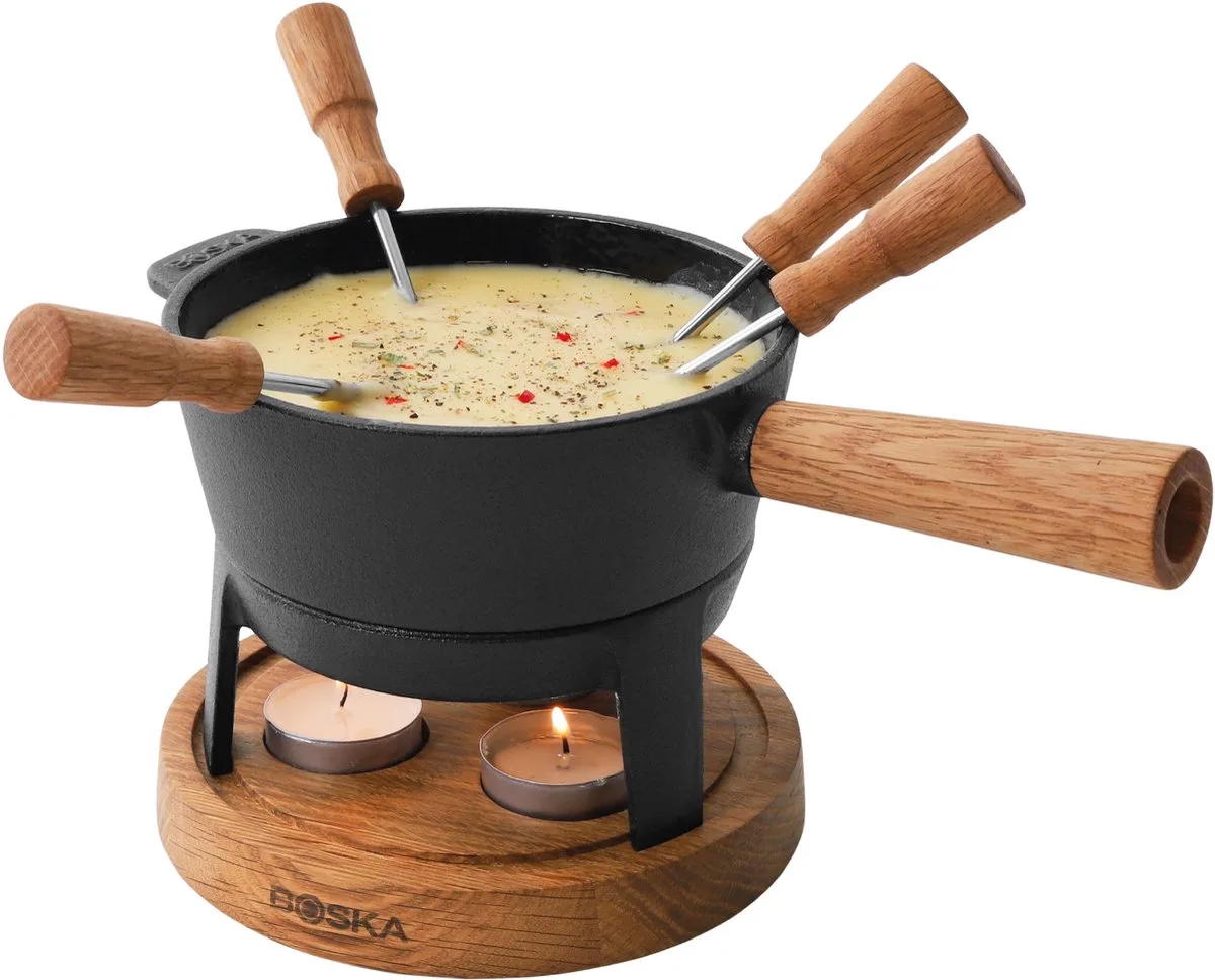 Fondueset Pro S - Kaasfondue - Fonduepannen - Fonduepan voor 350 gram Kaas - 700 ml van Boska in Bruin, Zwart – productfoto