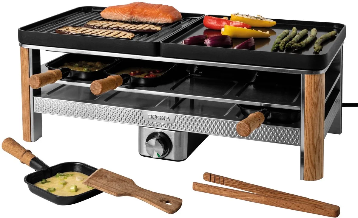 Gourmet - Gourmetstel voor 8 Personen - Met 2 Omkeerbare Grillplaten - Rustlaag van Boska in Pro – productfoto