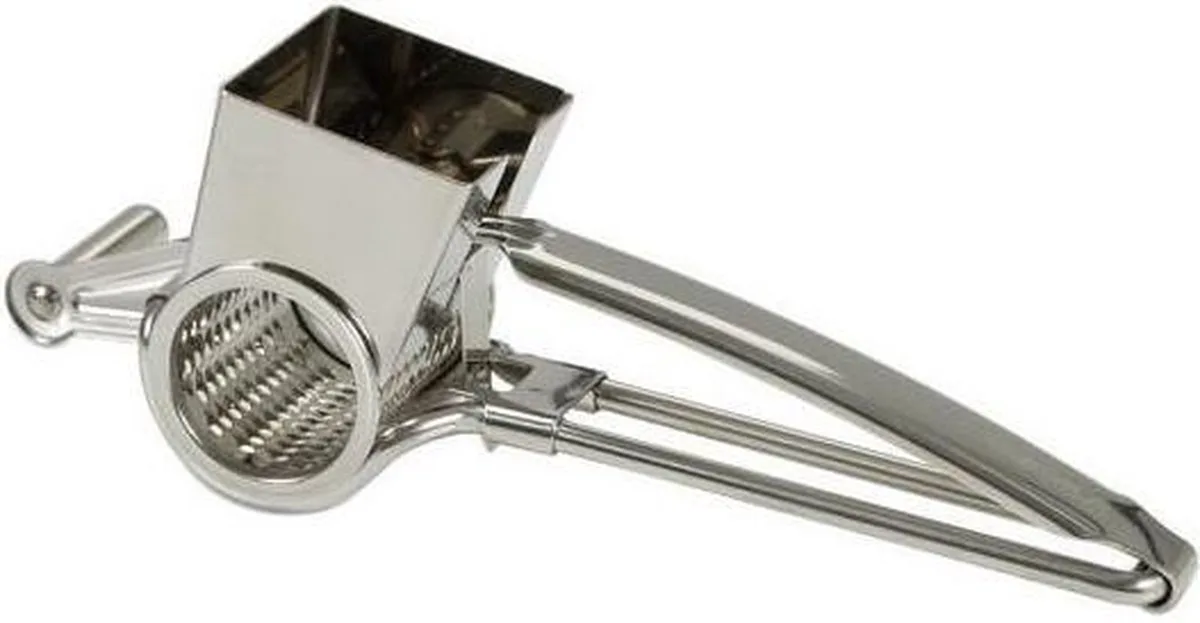 Handrasp Molen Romano - Kaasrasp molen - voor Harde Kaas - 200x85x100 mm van Boska in Zilver – productfoto