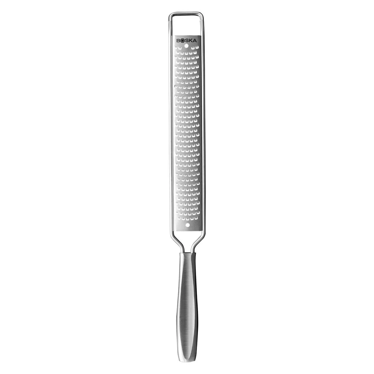 Handrasp Zester Monaco+ - Keukenrasp - Handrasp - Handrasp kaas - Handrasp fijn - Groenterasp - Chocoladerasp - Kaas raspen - Handrasp RVS - Vaatwasserbestendig van Boska in Zilver – productfoto