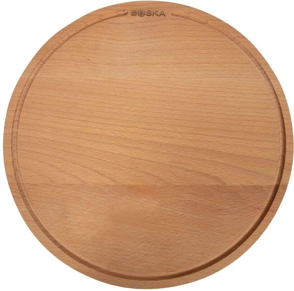 Pizzaplank Amigo L Rond - Borrelplank van Duurzaam Beukenhout - Met opvanggeul - Ø 34 cm by Boska in Brown – product photo