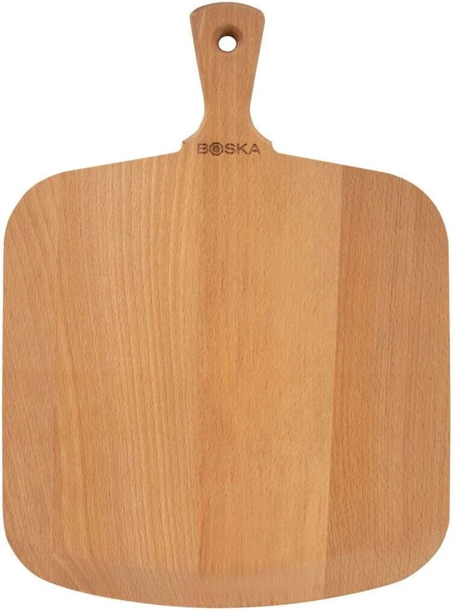 Pizzaschep Amigo - Voor warme en koude pizza - Kort handvat - Beukenhout - 30 cm breed van Boska in Bruin – productfoto