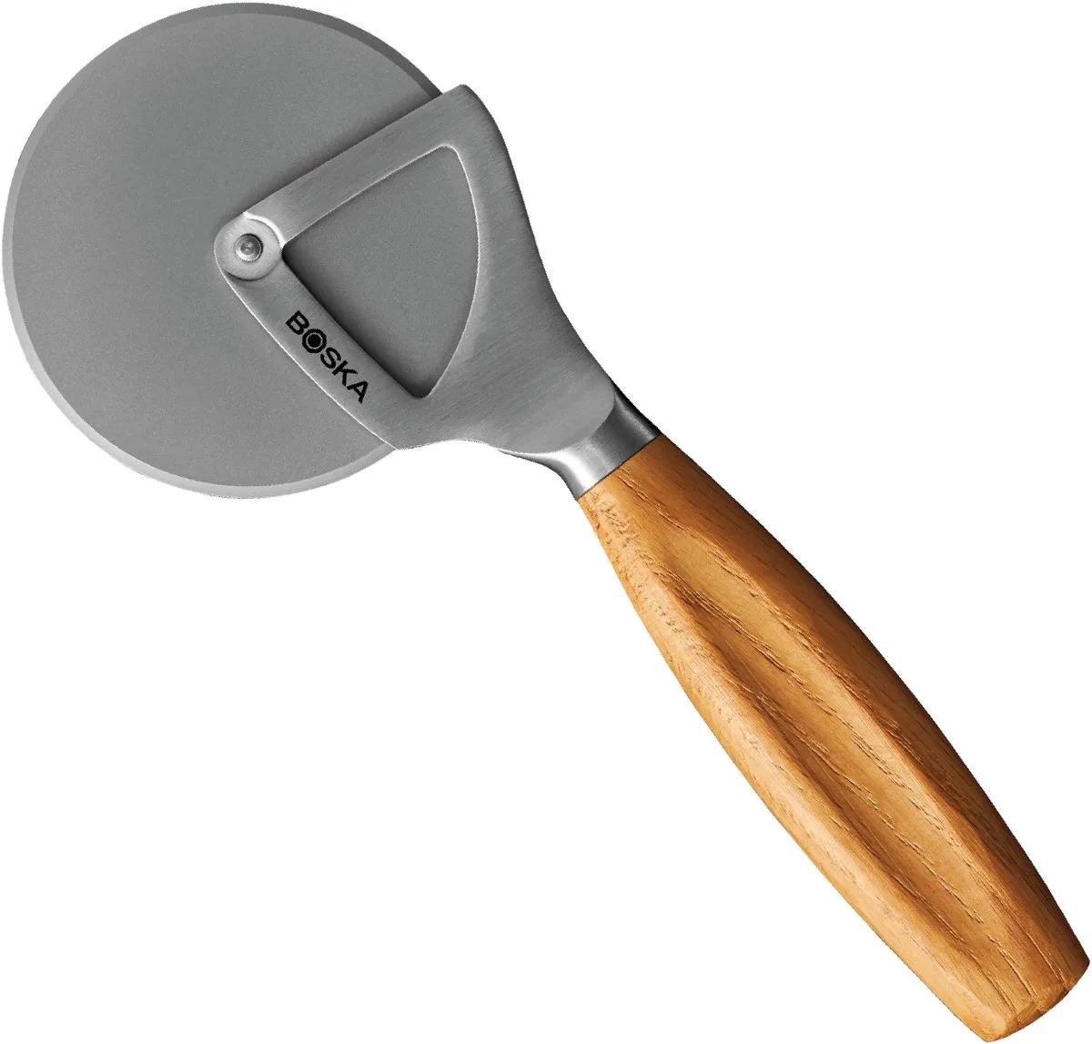 Pizzasnijder Oslo+ - Non-stick BSFâ„¢ - Stabiel - Eikenhout & RVS van Boska in Bruin, Zilver – productfoto