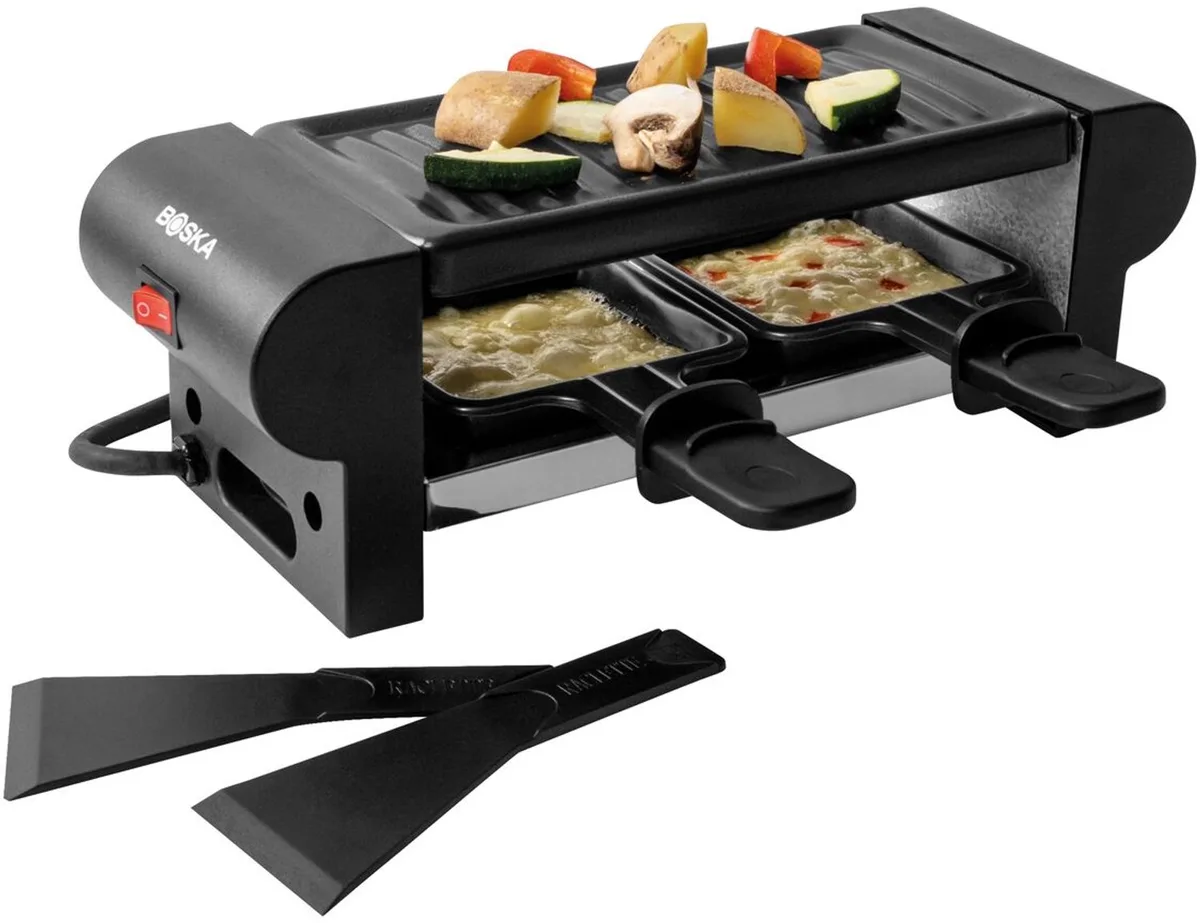 Raclette 220V - voor Smelten en Grillen - 2 Personen - Zwart van Boska in Mini – productfoto