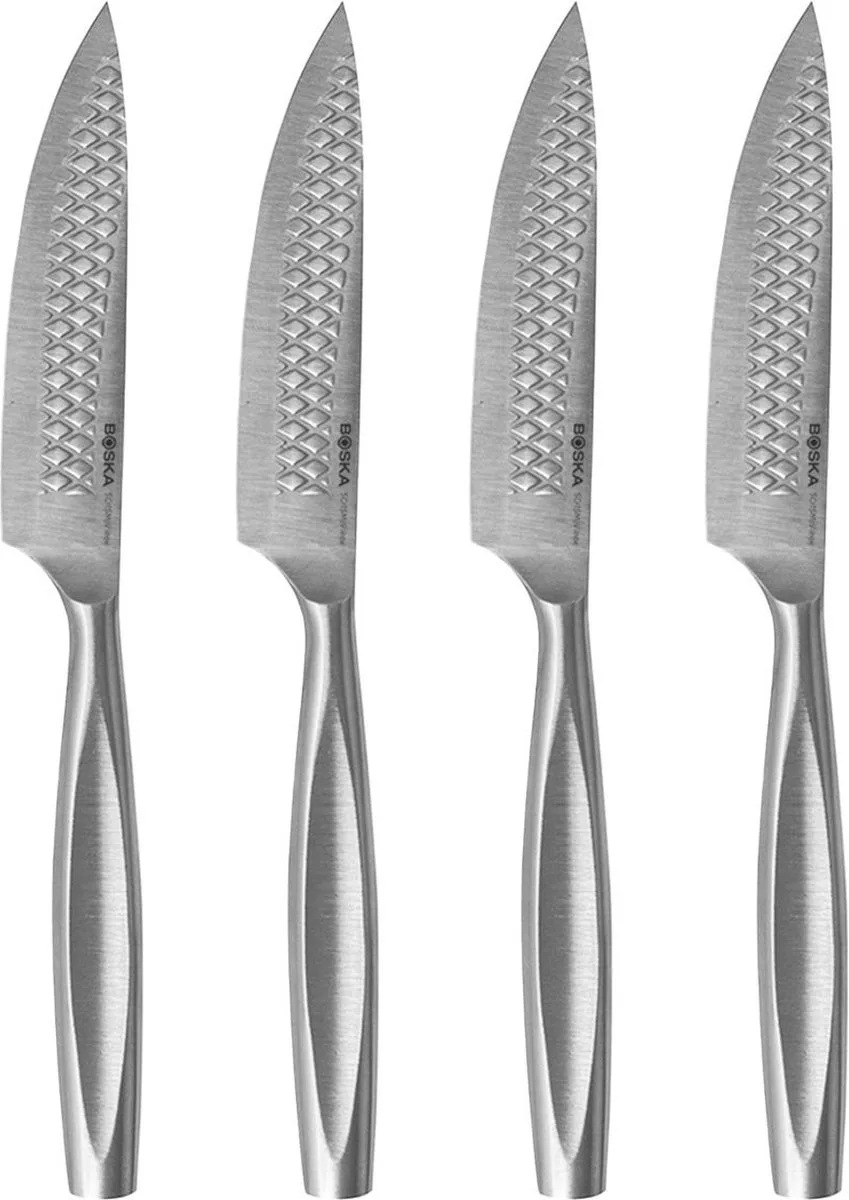 Steakmessen / Steakmessenset Monaco+ - 4 Stuks - RVS - Multifunctioneel - Non-stick van Boska in Zilver – productfoto