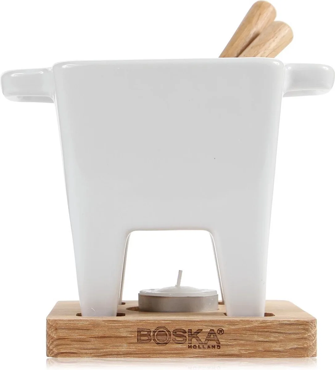 Tapas Fondueset Bianco - Fondueset - Mag in vaatwasser en magnetron - 300 ml van Boska in Wit – productfoto