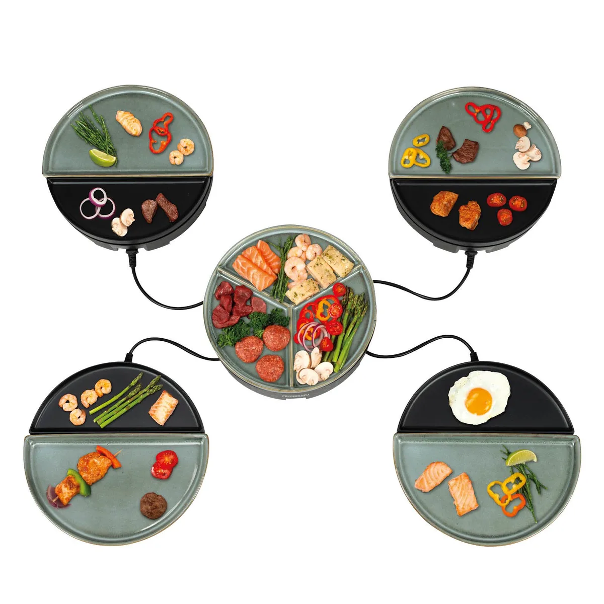 Chef's Dinner Party - Gourmetstel - Glazed Grey - 4 personen - PFAS-vrij van Bourgini – productfoto