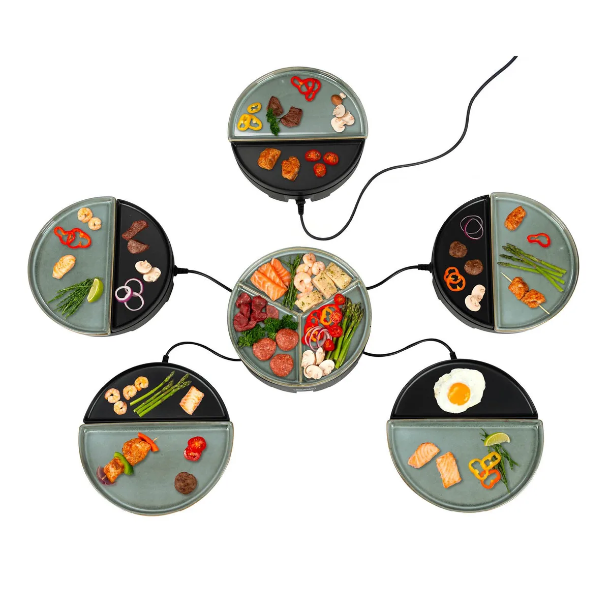 Chef's Dinner Party - Gourmetstel - Glazed Grey - 5 personen - PFAS-vrij de Bourgini – photo produit