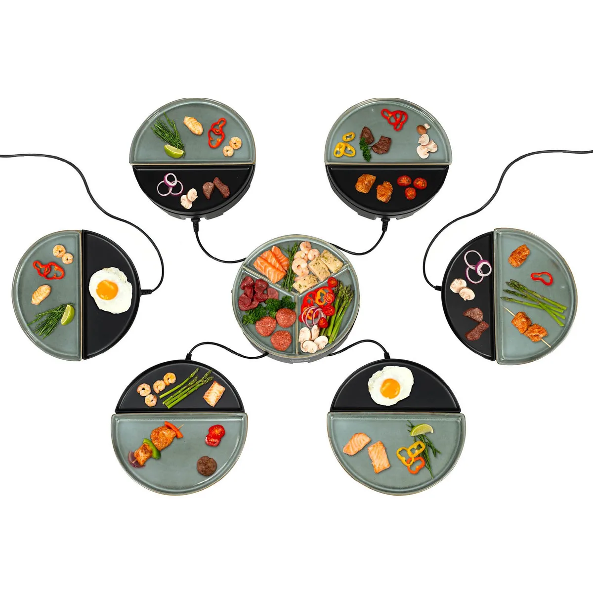 Chef's Dinner Party - Gourmetstel - Glazed Grey - 6 personen - PFAS-vrij de Bourgini – photo produit