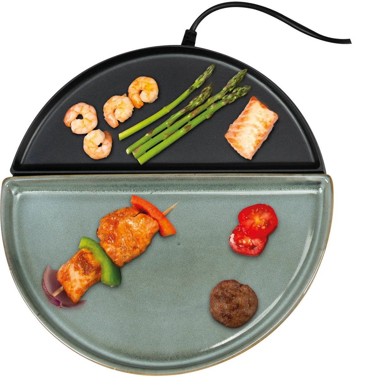 Chef's Dinner party Gourtmetset - Uitbreidingsset- Glazed Grey - Bakplaat - PFAS-vrij - Vaatwasserbestendig de Bourgini en Grijs Blauw – photo produit
