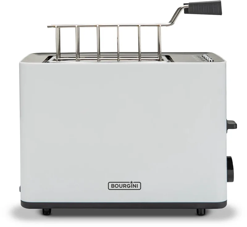 Tosti Toaster met Bagelfunctie - Broodrooster met Tostiklemmen - Wit- Matte Finish - Extra brede sleuf geschikt voor 2 tosti's by Bourgini in Mat Wit – product photo
