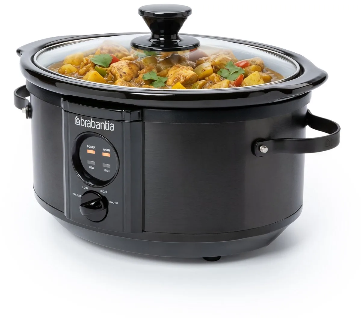 BBEK1081MB Slowcooker - 3.5 Liter - 180 Watt - Warmhoudfunctie - Keramische Binnenpan van Brabantia in Zwart – productfoto