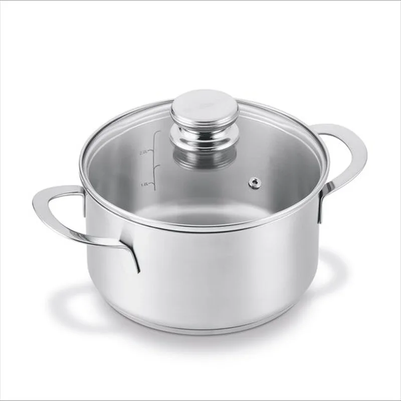 Enjoyment kookpan/sauspan - Ø 24 cm - roestvrij staal - glazen deksel - PFAS-vrij - geschikt voor inductie van Brabantia – productfoto