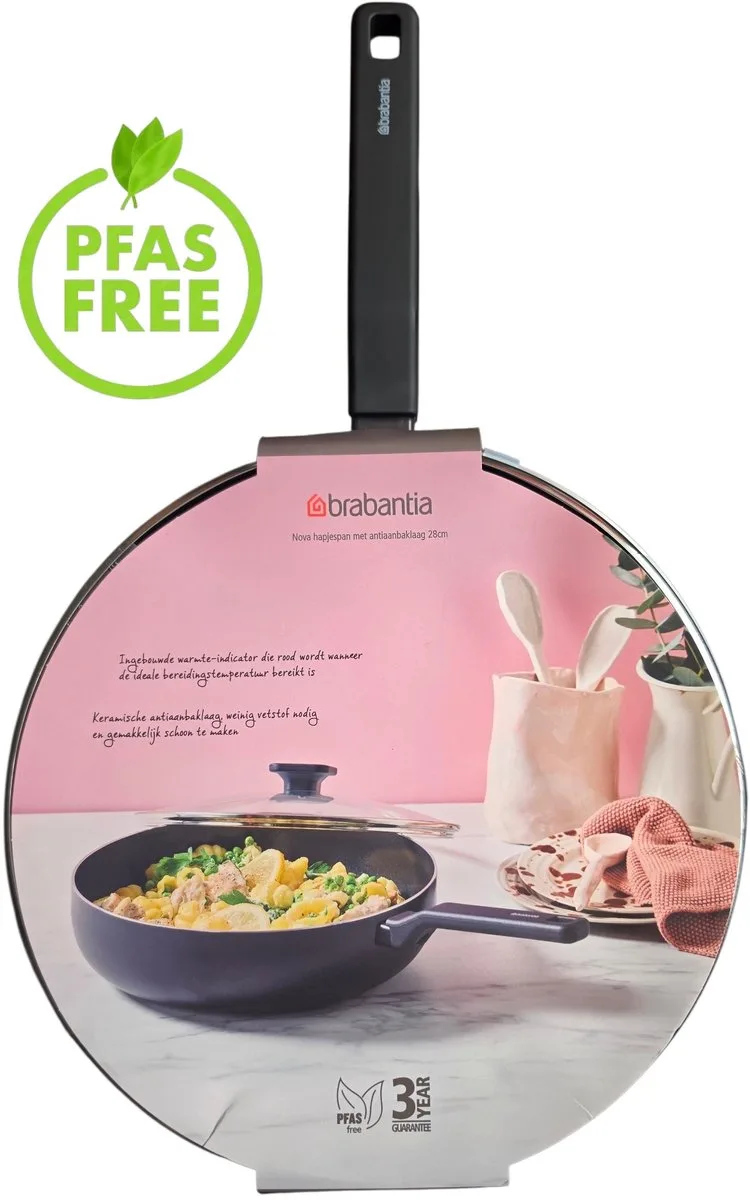 Hapjespan Nova - Ø 28 cm - keramische antiaanbaklaag - Geschikt voor Inductie van Brabantia in Zwart – productfoto
