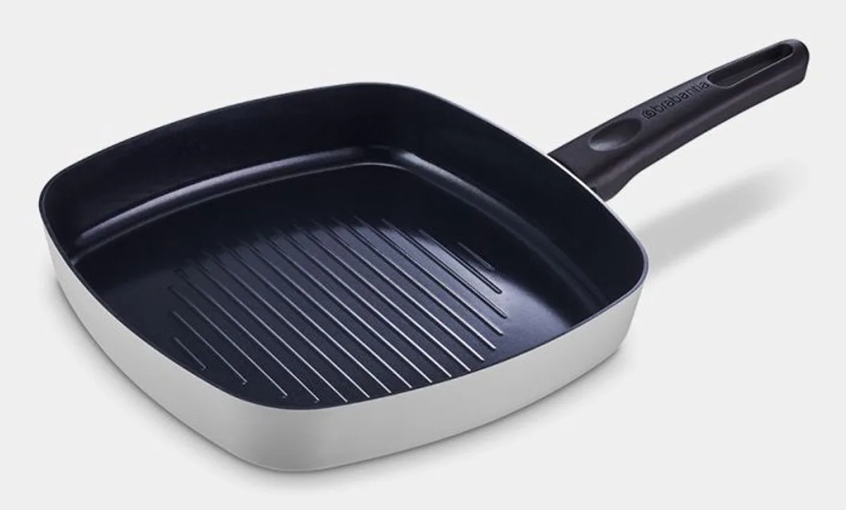 INDU+ Grillpan - Ø 26cm - Keramische Antiaanbaklaag - PFAS-vrij - Geschikt voor Inductie van Brabantia in Grijs – productfoto