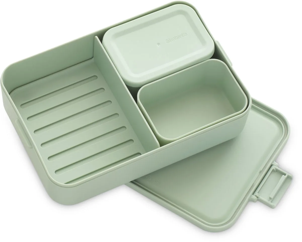 Make & Take Bento Lunchbox/Broodtrommel - incl Bentobox - Large - Kunststof van Brabantia in Jade Green – productfoto