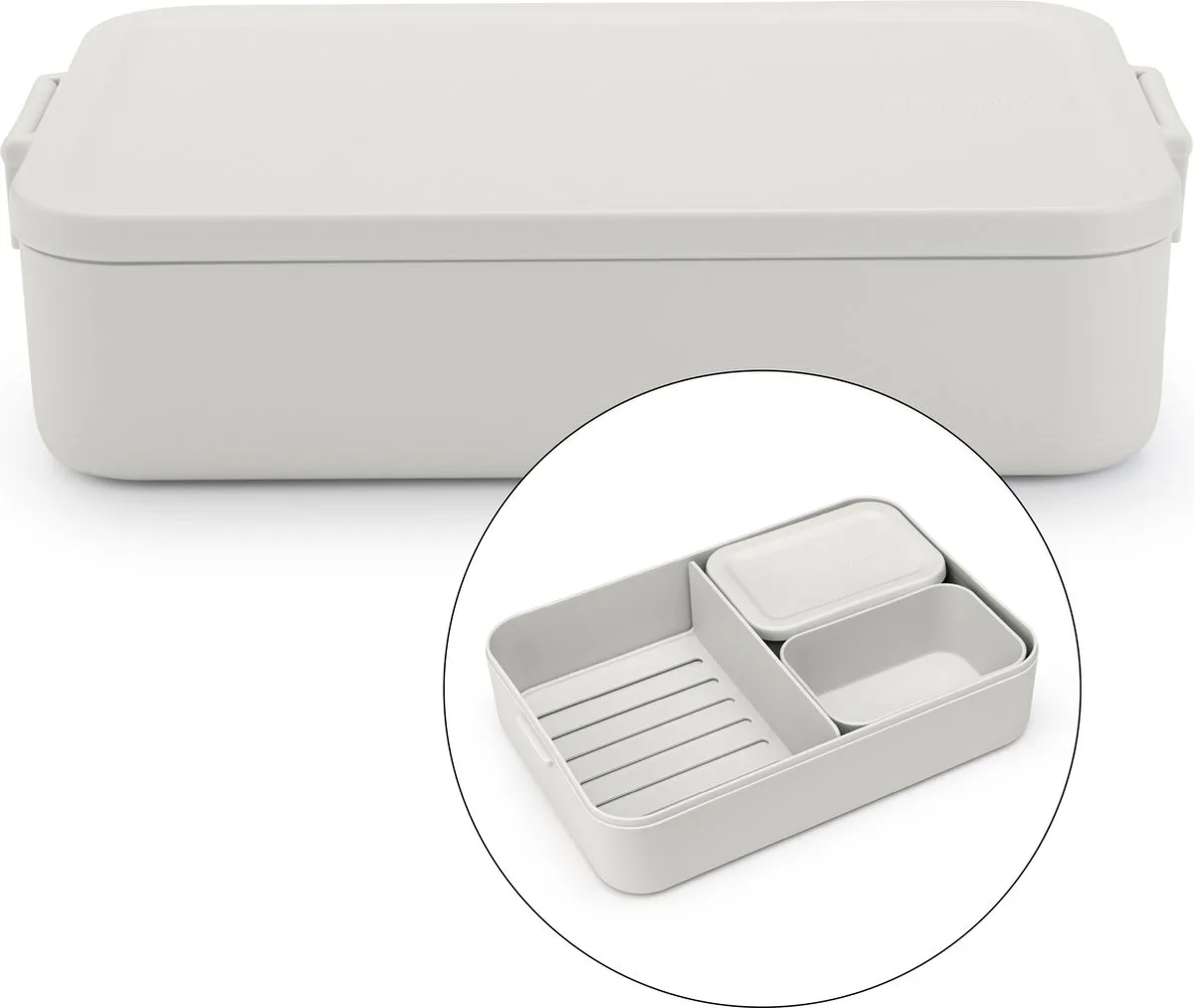 Make & Take Bento Lunchbox/Broodtrommel - incl Bentobox - Large - Kunststof de Brabantia en Gris clair – photo produit
