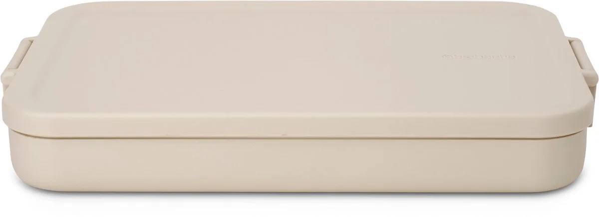 Make & Take Lunchbox/Broodtrommel - Plat - Kunststof van Brabantia in Soft Beige – productfoto